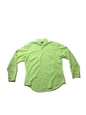 Polo Ralph Lauren Lime Green Button Down Shirt with Pink Pony